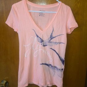 Light Peach Graphic Tee American Eagle